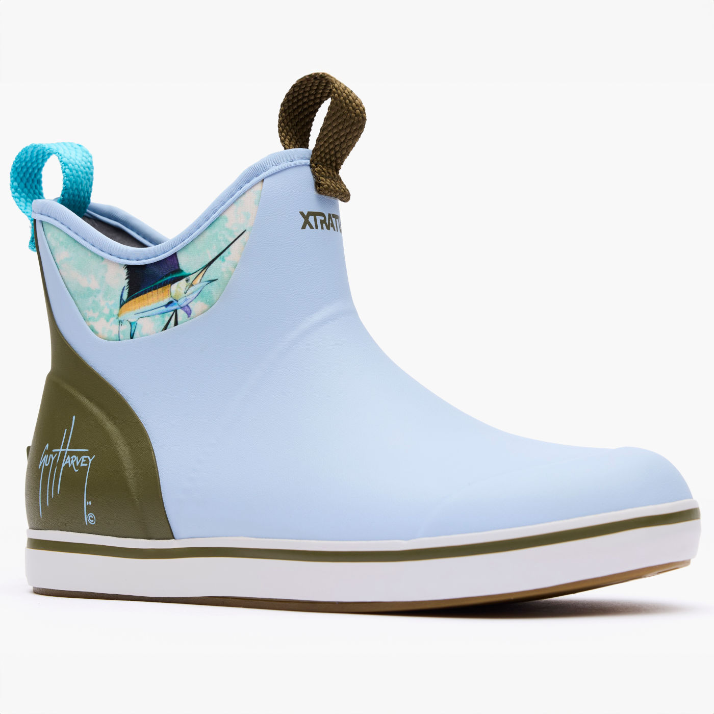 Women's 6 in Ankle Deck Boot Guy Harvey XWABGH20 Sky Blue Marlin