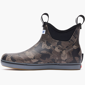Women's 6 in Black Camo Ankle Deck Boot, , grid-large