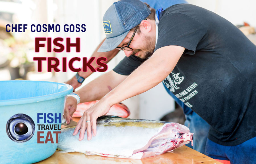 Chef Cosmo Goss preparing fish