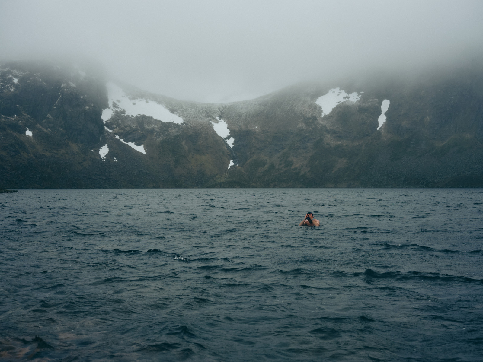 Andrew after being submerged coming out of water