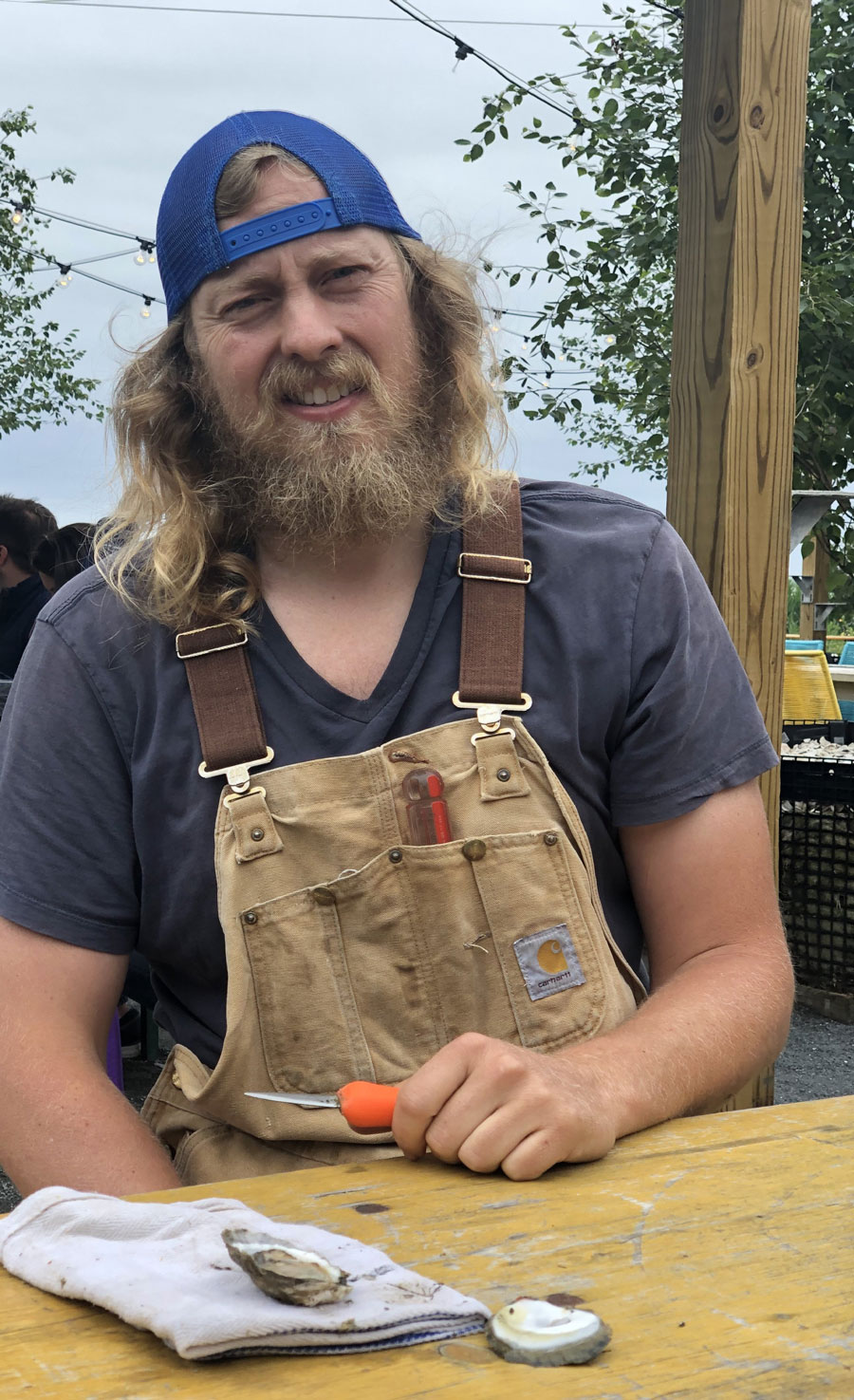 CJ, the Resident Oyster Dude at Island Creek Oysters in Duxbury Massachusetts