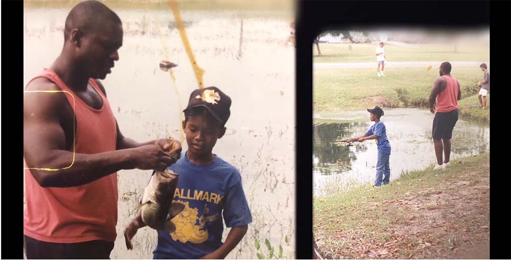 Lionel as a young boy fishing with his father.