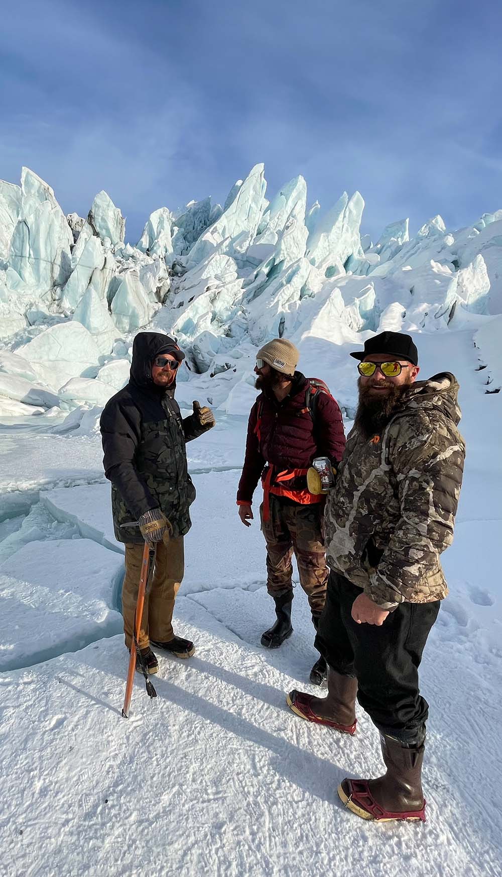 Matanuska Glacier training with glacier guide, Nick