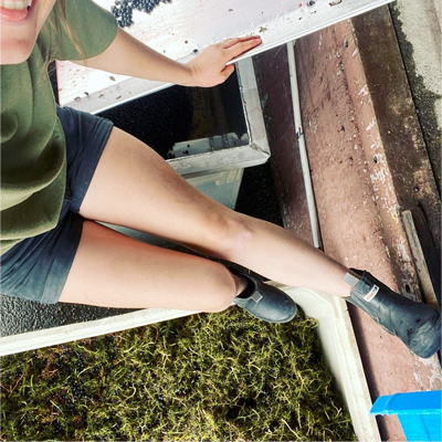 Cropped selfie showing off XTRATUF boots